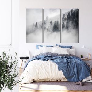Peinture en plusieurs parties La Forêt Est Enveloppée De Brouillard – Image 3