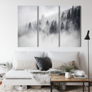 Peinture en plusieurs parties La Forêt Est Enveloppée De Brouillard – Image 4