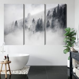 Peinture en plusieurs parties La Forêt Est Enveloppée De Brouillard – Image 5