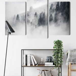 Peinture en plusieurs parties La Forêt Est Enveloppée De Brouillard – Image 9