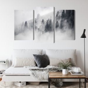Peinture en plusieurs parties La Forêt Est Enveloppée De Brouillard – Image 4