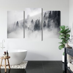 Peinture en plusieurs parties La Forêt Est Enveloppée De Brouillard – Image 5