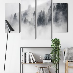 Peinture en plusieurs parties La Forêt Est Enveloppée De Brouillard – Image 9