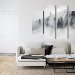 Peinture en plusieurs parties La Forêt Est Enveloppée De Brouillard – Image 6