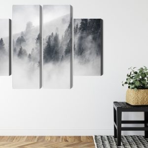 Peinture en plusieurs parties La Forêt Est Enveloppée De Brouillard – Image 8