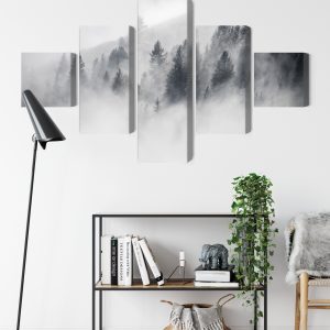 Peinture en plusieurs parties La Forêt Est Enveloppée De Brouillard – Image 9