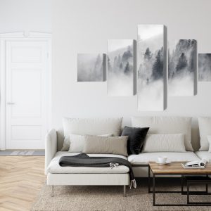 Peinture en plusieurs parties La Forêt Est Enveloppée De Brouillard – Image 6