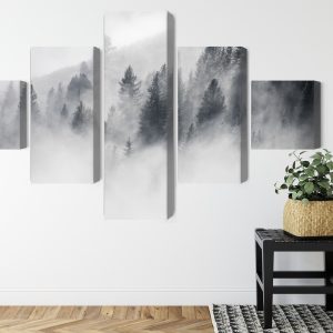 Peinture en plusieurs parties La Forêt Est Enveloppée De Brouillard – Image 8