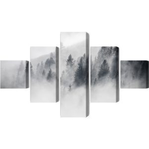 Peinture en plusieurs parties La Forêt Est Enveloppée De Brouillard – Image 2