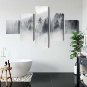 Peinture en plusieurs parties La Forêt Est Enveloppée De Brouillard – Image 5