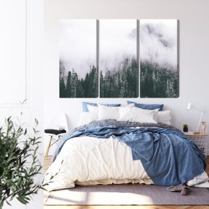 Peinture en plusieurs parties Une Forêt Enveloppée De Brouillard – Image 3