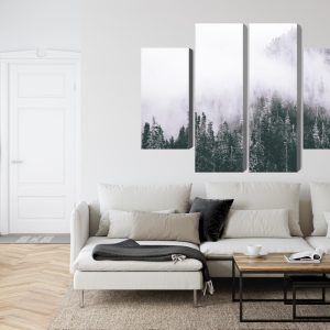 Peinture en plusieurs parties Une Forêt Enveloppée De Brouillard – Image 6