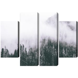 Peinture en plusieurs parties Une Forêt Enveloppée De Brouillard – Image 2