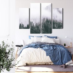 Peinture en plusieurs parties Une Forêt Enveloppée De Brouillard – Image 3