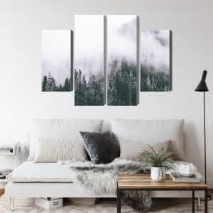 Peinture en plusieurs parties Une Forêt Enveloppée De Brouillard – Image 4
