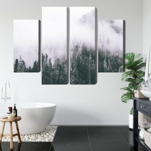 Peinture en plusieurs parties Une Forêt Enveloppée De Brouillard – Image 5