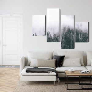 Peinture en plusieurs parties Une Forêt Enveloppée De Brouillard – Image 6