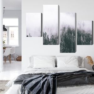 Peinture en plusieurs parties Une Forêt Enveloppée De Brouillard – Image 7