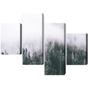 Peinture en plusieurs parties Une Forêt Enveloppée De Brouillard – Image 2