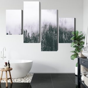 Peinture en plusieurs parties Une Forêt Enveloppée De Brouillard – Image 5