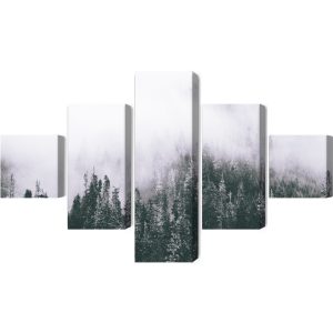 Peinture en plusieurs parties Une Forêt Enveloppée De Brouillard – Image 2