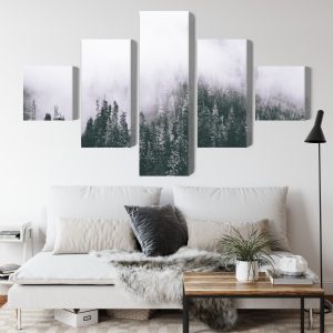 Peinture en plusieurs parties Une Forêt Enveloppée De Brouillard – Image 4