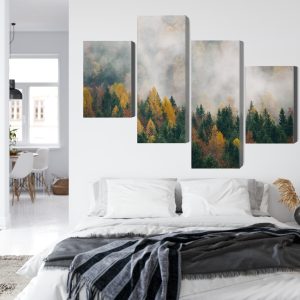 Peinture en plusieurs parties Forêt D'automne Dans Le Brouillard 3D – Image 7