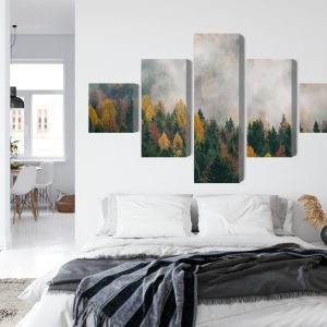 Peinture en plusieurs parties Forêt D'automne Dans Le Brouillard 3D – Image 7