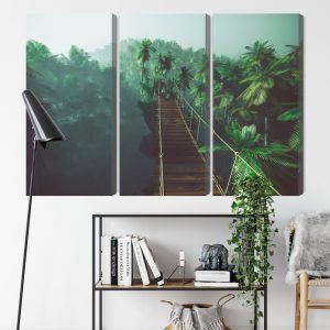 Peinture en plusieurs parties Pont De Singe Dans La Jungle 3D – Image 9