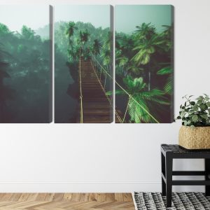 Peinture en plusieurs parties Pont De Singe Dans La Jungle 3D – Image 8