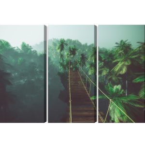 Peinture en plusieurs parties Pont De Singe Dans La Jungle 3D – Image 2
