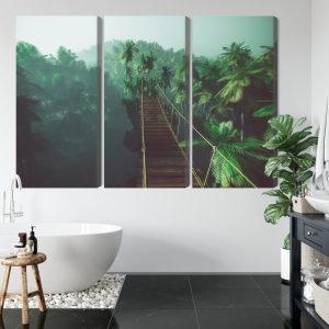 Peinture en plusieurs parties Pont De Singe Dans La Jungle 3D – Image 5