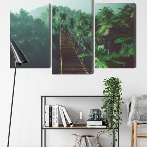 Peinture en plusieurs parties Pont De Singe Dans La Jungle 3D – Image 9