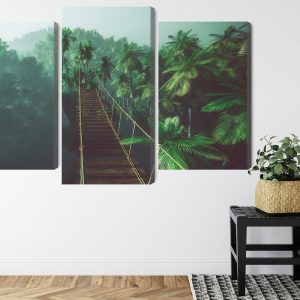 Peinture en plusieurs parties Pont De Singe Dans La Jungle 3D – Image 8