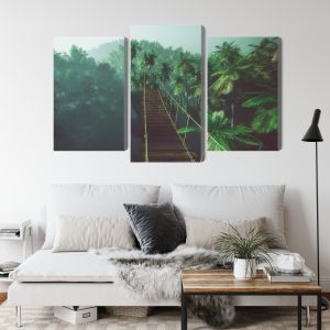 Peinture en plusieurs parties Pont De Singe Dans La Jungle 3D – Image 4