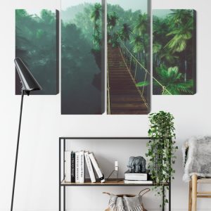 Peinture en plusieurs parties Pont De Singe Dans La Jungle 3D – Image 9