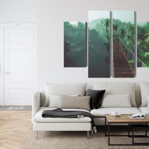 Peinture en plusieurs parties Pont De Singe Dans La Jungle 3D – Image 6