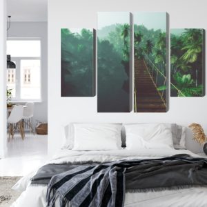 Peinture en plusieurs parties Pont De Singe Dans La Jungle 3D – Image 7