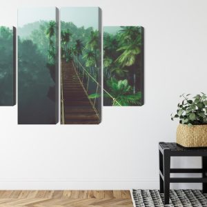 Peinture en plusieurs parties Pont De Singe Dans La Jungle 3D – Image 8