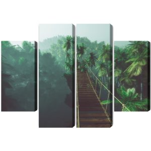 Peinture en plusieurs parties Pont De Singe Dans La Jungle 3D – Image 2