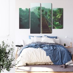 Peinture en plusieurs parties Pont De Singe Dans La Jungle 3D – Image 3