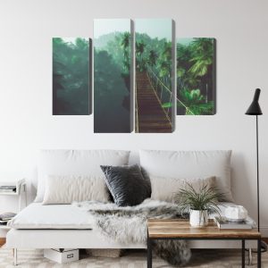 Peinture en plusieurs parties Pont De Singe Dans La Jungle 3D – Image 4