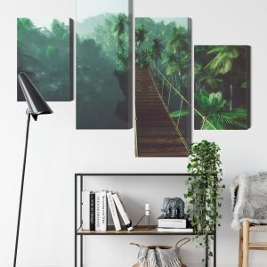 Peinture en plusieurs parties Pont De Singe Dans La Jungle 3D – Image 9