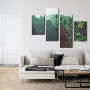 Peinture en plusieurs parties Pont De Singe Dans La Jungle 3D – Image 6