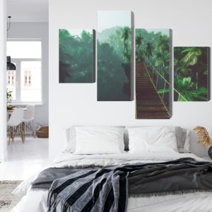 Peinture en plusieurs parties Pont De Singe Dans La Jungle 3D – Image 7
