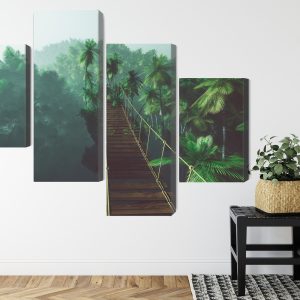 Peinture en plusieurs parties Pont De Singe Dans La Jungle 3D – Image 8