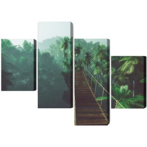 Peinture en plusieurs parties Pont De Singe Dans La Jungle 3D – Image 2