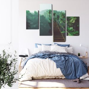 Peinture en plusieurs parties Pont De Singe Dans La Jungle 3D – Image 3