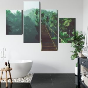 Peinture en plusieurs parties Pont De Singe Dans La Jungle 3D – Image 5