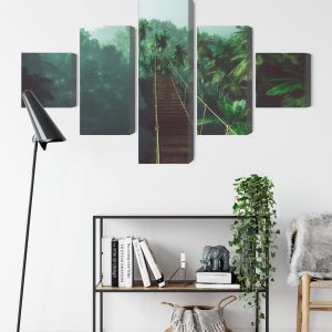 Peinture en plusieurs parties Pont De Singe Dans La Jungle 3D – Image 9